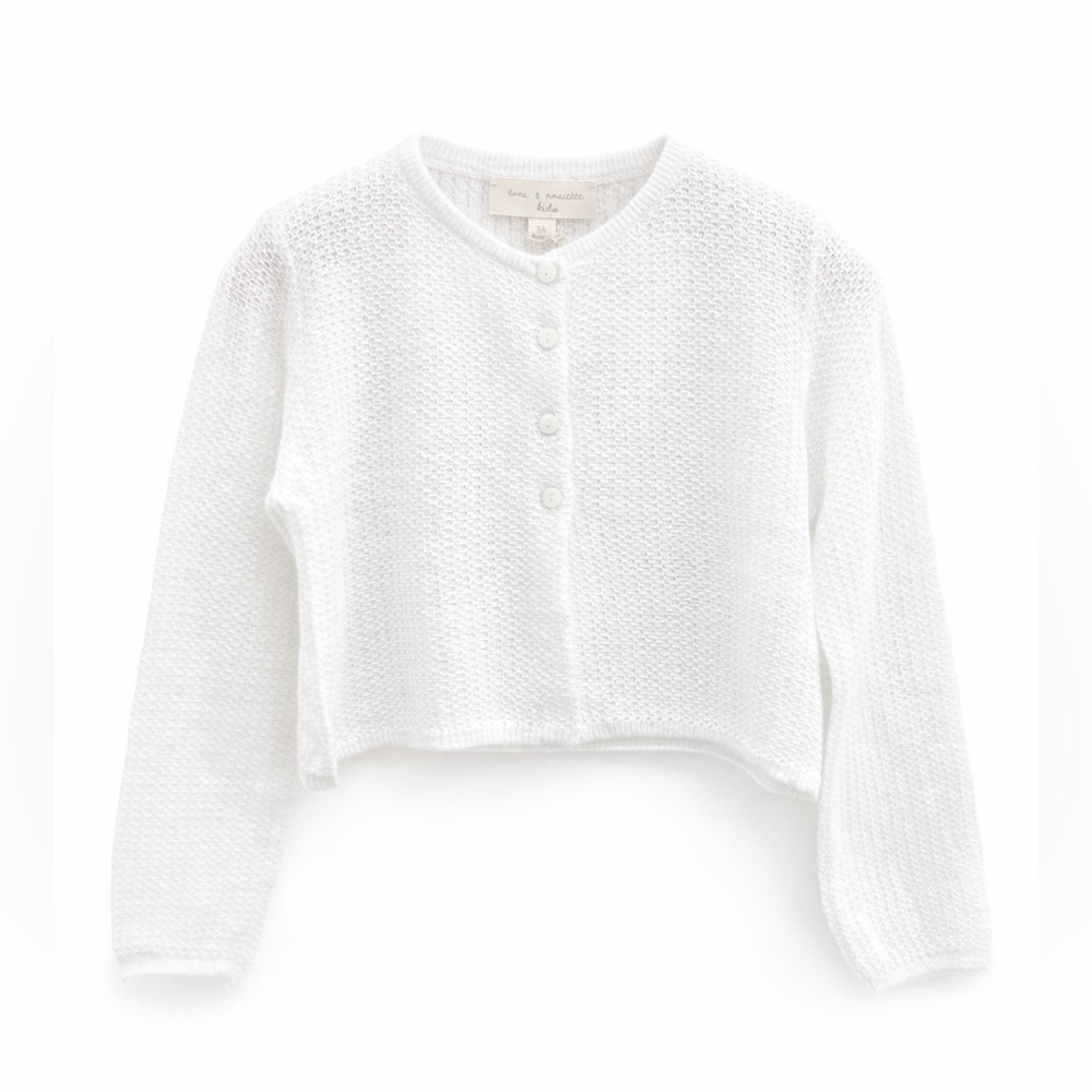 TONI & ROSIETTE Open Stitch Delicate Cotton Girls Cardigan